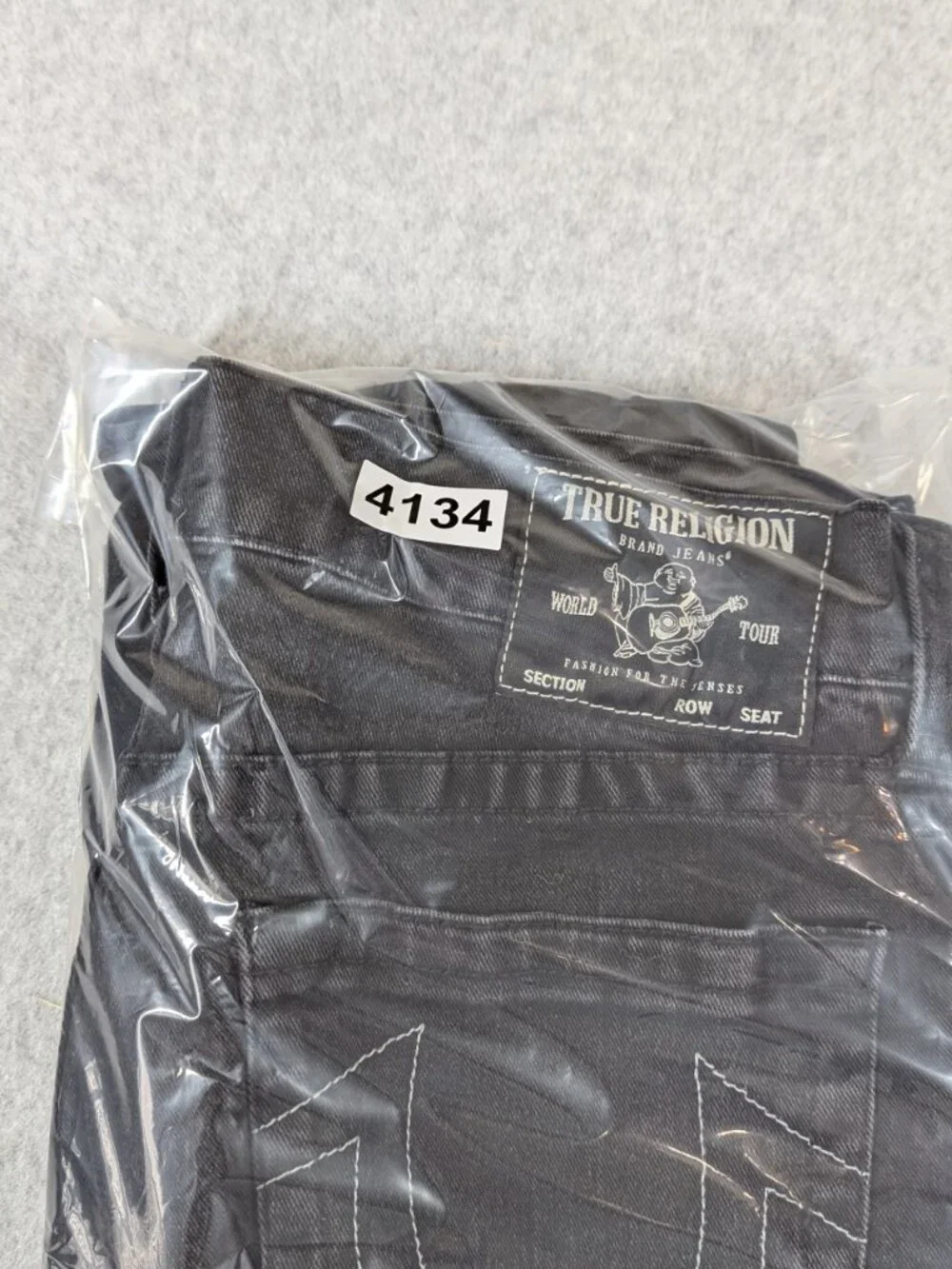 True Religion Geno Relaxed Slim Jeans Men's 32 (Fit 32x30) Black Stretch